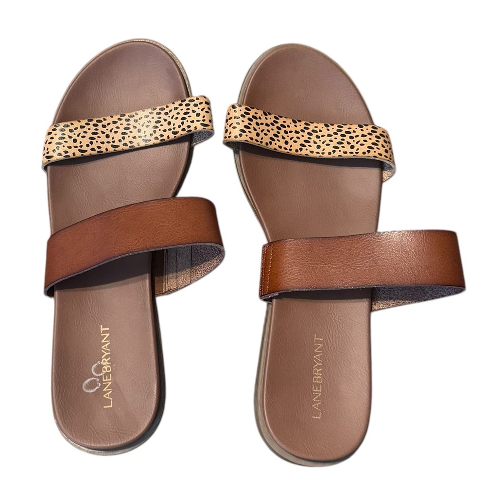 Lane Bryant Animal Print Sandals Size 11 WIDE